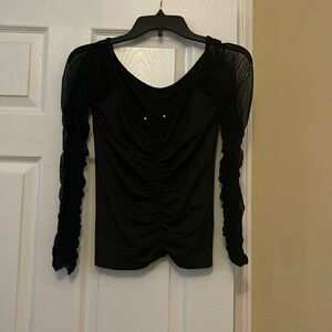 Mesh black blouse